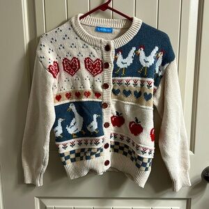 Kawaii Vintage Y2K 90s Chicken Duck Apple Heart Harajuku Cottagecore Cardigan